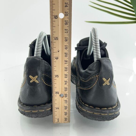 Born Women's Jean Moro Oxford Size 7 Lace Up Work Shoe Black Leather Casual - Picture 8 of 15